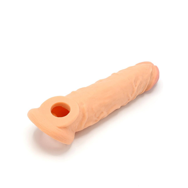 Kiotos - Penis Sleeve van 20 cm - Realistische sensatie - TPE - Lichte Huidskleur-Laced-up.nl