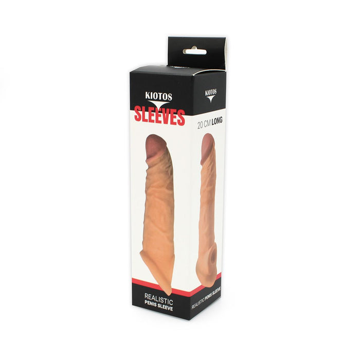 Kiotos - Penis Sleeve van 20 cm - Realistische sensatie - TPE - Lichte Huidskleur-Laced-up.nl