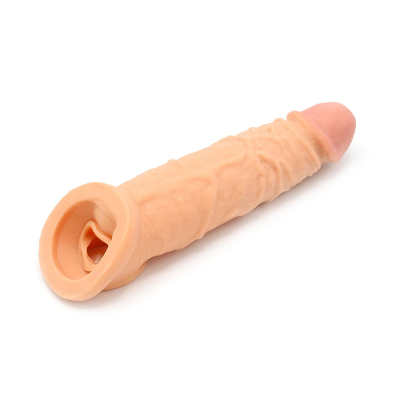Kiotos - Penis Sleeve van 20 cm - Realistische sensatie - TPE - Lichte Huidskleur-Laced-up.nl
