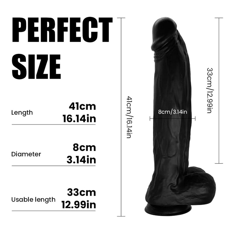 Kiotos Cox Mega Dildo Nr. 8 - 41 x 8 cm - Zwart-laced-up.nl