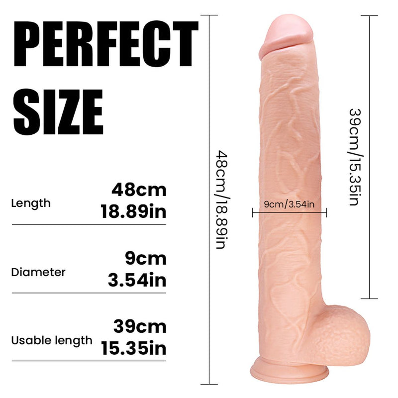 Kiotos Cox Mega Dildo Nr. 9 - 48 x 8 cm - Lichte Huidskleur-laced-up.nl