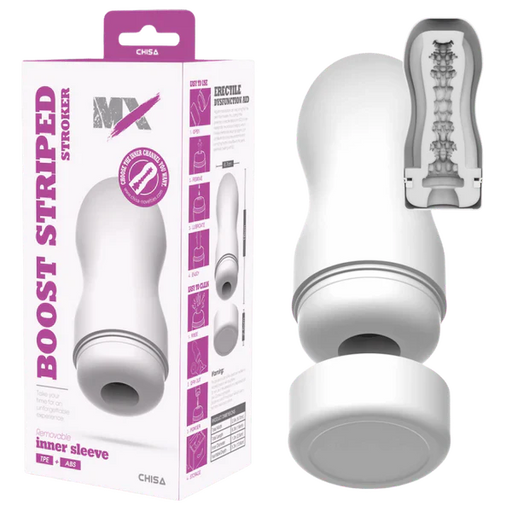 Chisa - Boost Striped - Stroker Masturbator - Wit-Erotiekvoordeel.nl