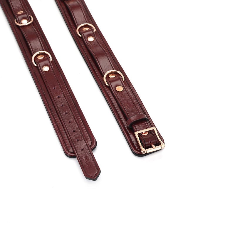 Liebe Seele - Wine Red - Leren Dijboeien Met Rosé Gouden hardware (2 maten beschikbaar) - exclusief En Luxe-Laced-up.nl