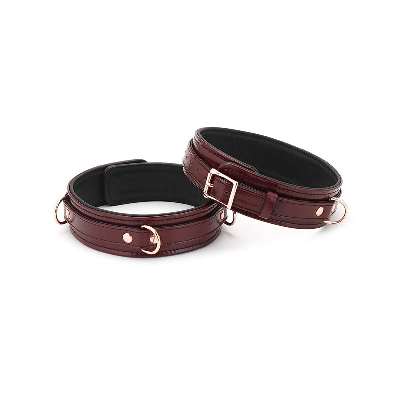 Liebe Seele - Wine Red - Leren Dijboeien Met Rosé Gouden hardware (2 maten beschikbaar) - exclusief En Luxe-Laced-up.nl
