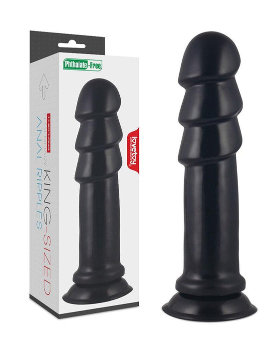 LoveToy - Anal Ripples - King Size Anaal Dildo - Zwart-Laced-up.nl