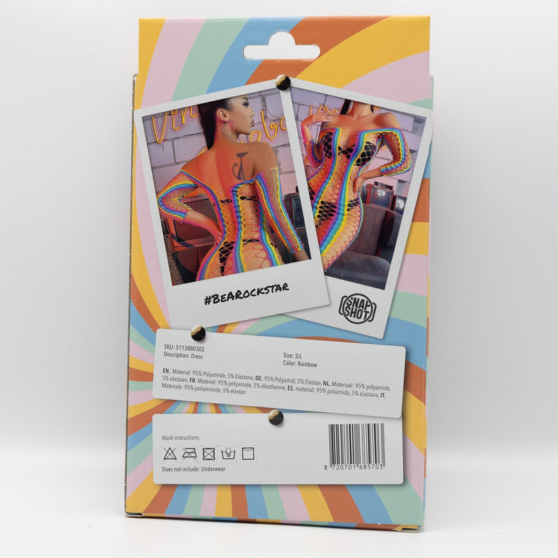 Snapshot - #bearockstar - Visnet Jurk Blote Schouders - One Size - Rainbow-laced-up.nl