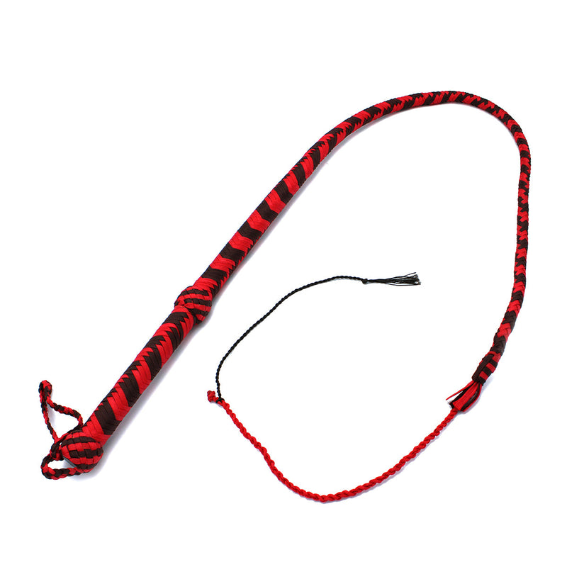 Kiotos - Nylon Bullwhip - Zwart/Rood - 120 cm-laced-up.nl