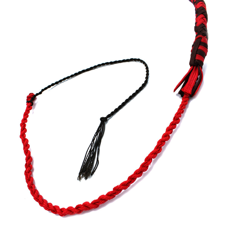 Kiotos - Nylon Bullwhip - Zwart/Rood - 120 cm-laced-up.nl