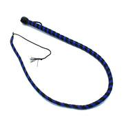 Kiotos - Lederen Single Tail Zweep - Zwart/Blauw - 140 cm-laced-up.nl