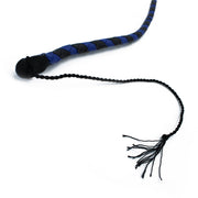 Kiotos - Lederen Single Tail Zweep - Zwart/Blauw - 140 cm-laced-up.nl