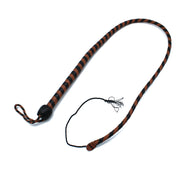 Kiotos - Lederen Single Tail Zweep - Zwart/Bruin - 140 cm-laced-up.nl