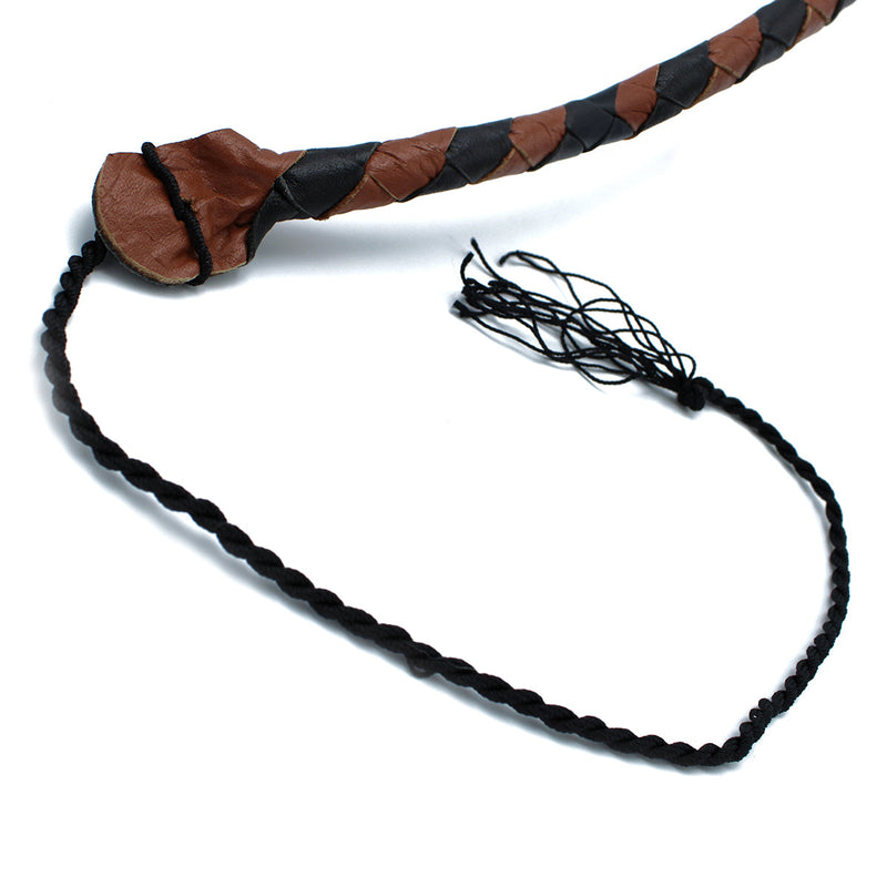 Kiotos - Lederen Single Tail Zweep - Zwart/Bruin - 140 cm-laced-up.nl