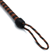 Kiotos - Lederen Single Tail Zweep - Zwart/Bruin - 140 cm-laced-up.nl