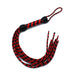 Kiotos - Lederen Cat-o-Nine Zweep - Gevlochten Strengen - Zwart/Rood-Erotiekvoordeel.nl