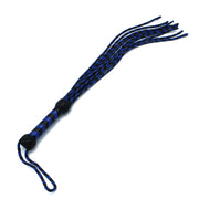 Kiotos - Lederen Cat-o-Nine Zweep - Gevlochten Strengen - Zwart/Blauw-laced-up.nl