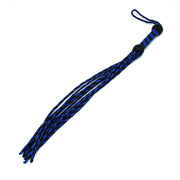 Kiotos - Lederen Cat-o-Nine Zweep - Gevlochten Strengen - Zwart/Blauw-laced-up.nl