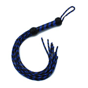 Kiotos - Lederen Cat-o-Nine Zweep - Gevlochten Strengen - Zwart/Blauw-laced-up.nl