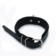 Kiotos - Zwart Lederen Collar met Grote O-Ring-laced-up.nl
