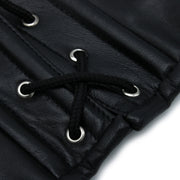 Kiotos - Zwart Lederen Lace-Up Corset Collar-laced-up.nl