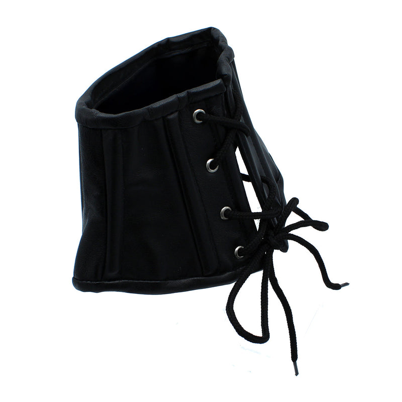 Kiotos - Zwart Lederen Lace-Up Corset Collar-laced-up.nl