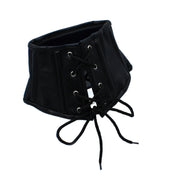 Kiotos - Zwart Lederen Lace-Up Corset Collar-laced-up.nl