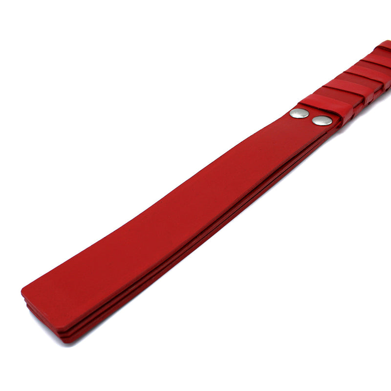 Kiotos - Rood Lederen Paddle met Gouden D-Ring Handvat-laced-up.nl