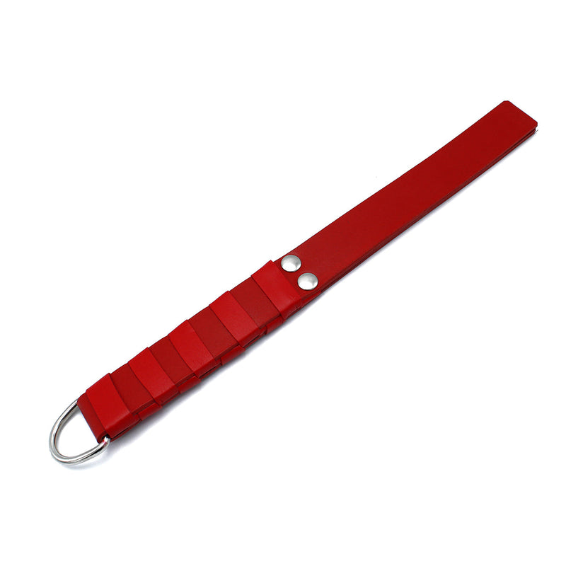 Kiotos - Rood Lederen Paddle met Gouden D-Ring Handvat-laced-up.nl
