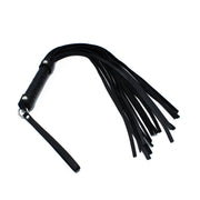 Kiotos - Zwarte Lederen Flogger met Gevlochten Handvat-laced-up.nl