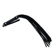 Kiotos - Zwarte Lederen Flogger met Gevlochten Handvat-laced-up.nl