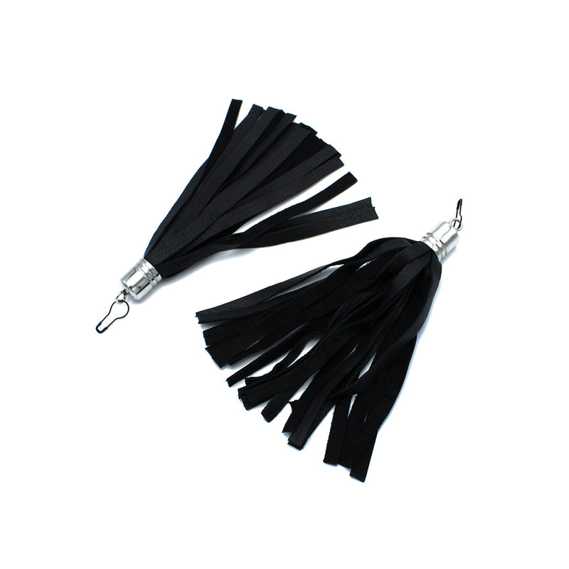 Kiotos - Zwart Lederen Mini Flogger Zweep Hangers-laced-up.nl