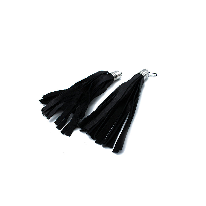 Kiotos - Zwart Lederen Mini Flogger Zweep Hangers-laced-up.nl