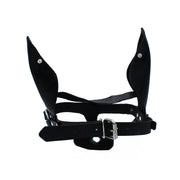 Kiotos - Zwart Lederen Hondenmasker met Oren en Snuit-laced-up.nl