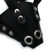 Kiotos - Zwart Lederen Hondenmasker met Oren en Snuit-laced-up.nl