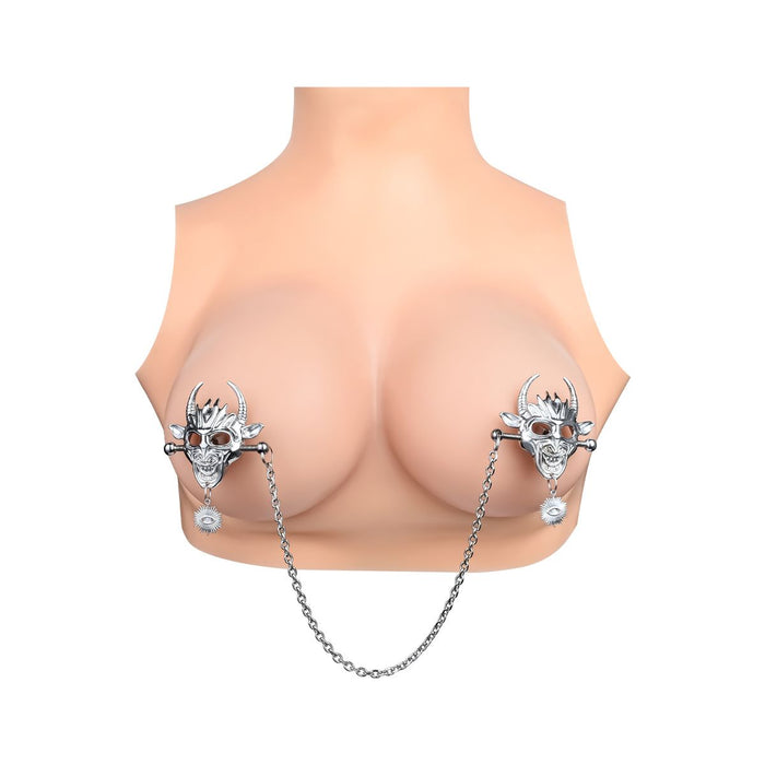 Kiotos - Demonic Mask met Hanger - Tepelklemmen met ketting-Erotiekvoordeel.nl