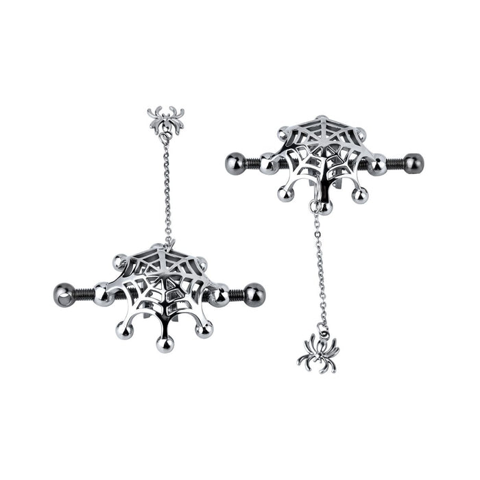 Kiotos - Spiderweb met hangende Spin - Tepelklemmen met ketting-Erotiekvoordeel.nl