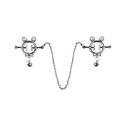 Kiotos - Kittenoortjes met Strik en Belletje - Tepelklemmen met ketting-laced-up.nl