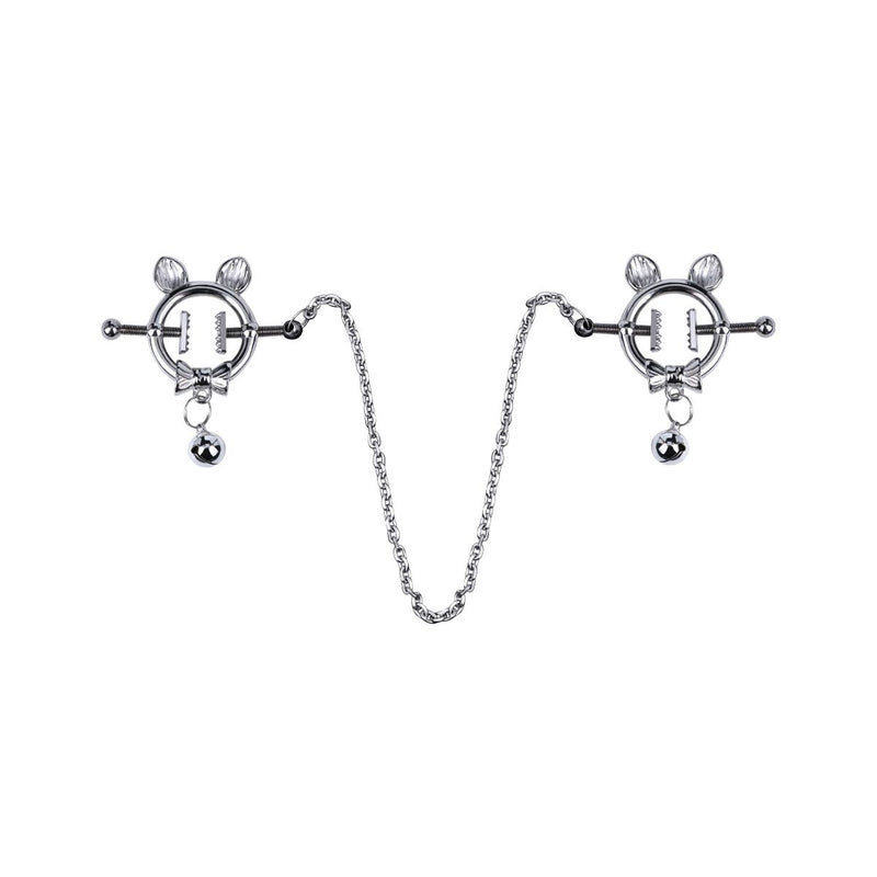 Kiotos - Kittenoortjes met Strik en Belletje - Tepelklemmen met ketting-laced-up.nl