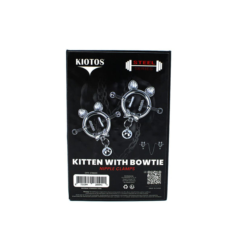Kiotos - Kittenoortjes met Strik en Belletje - Tepelklemmen met ketting-laced-up.nl