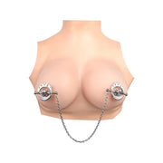 Kiotos - Flaming Skull - Tepelklemmen met ketting-laced-up.nl