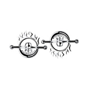 Kiotos - Flaming Skull - Tepelklemmen met ketting-laced-up.nl