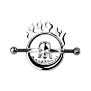 Kiotos - Flaming Skull - Tepelklemmen met ketting-laced-up.nl