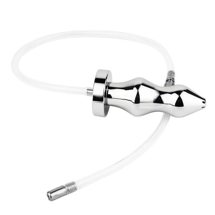 Kiotos - Holle Penisplug - Holle Dilator - Met Holle Geribbelde Buttplug - Ass Lock - RVS-Erotiekvoordeel.nl