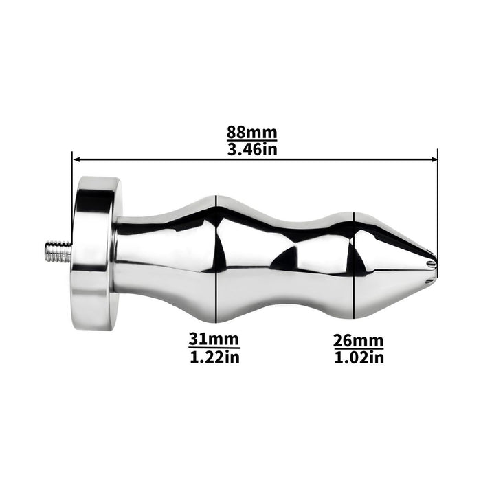 Kiotos - Holle Penisplug - Holle Dilator - Met Holle Geribbelde Buttplug - Ass Lock - RVS-Erotiekvoordeel.nl