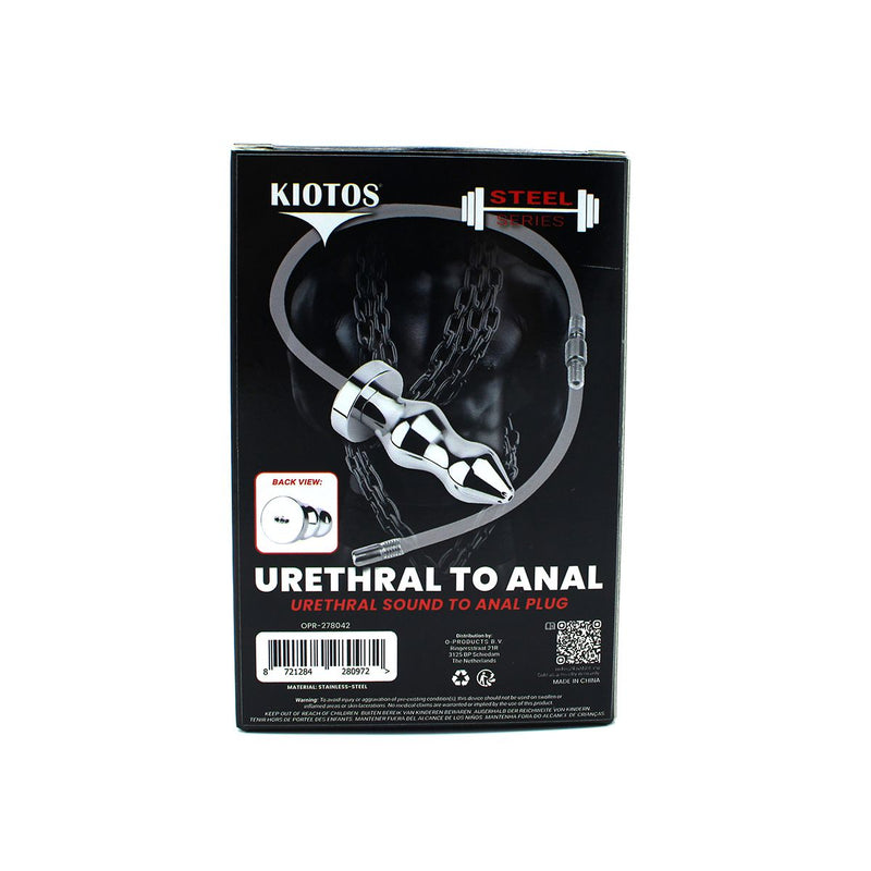 Kiotos - Holle Penisplug - Holle Dilator - Met Holle Geribbelde Buttplug - Ass Lock - RVS-laced-up.nl