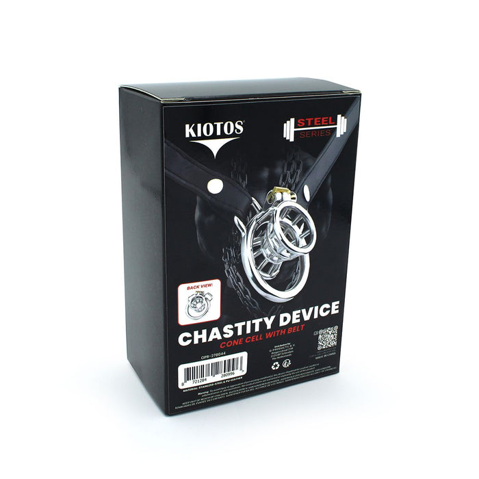 Kiotos - Kuisheidsgordel - Cone-vormige Kuisheidskooi met tailleriem - Zwart-Erotiekvoordeel.nl