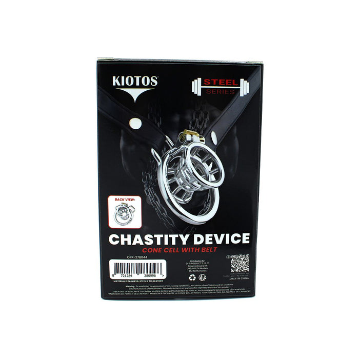 Kiotos - Kuisheidsgordel - Cone-vormige Kuisheidskooi met tailleriem - Zwart-Erotiekvoordeel.nl