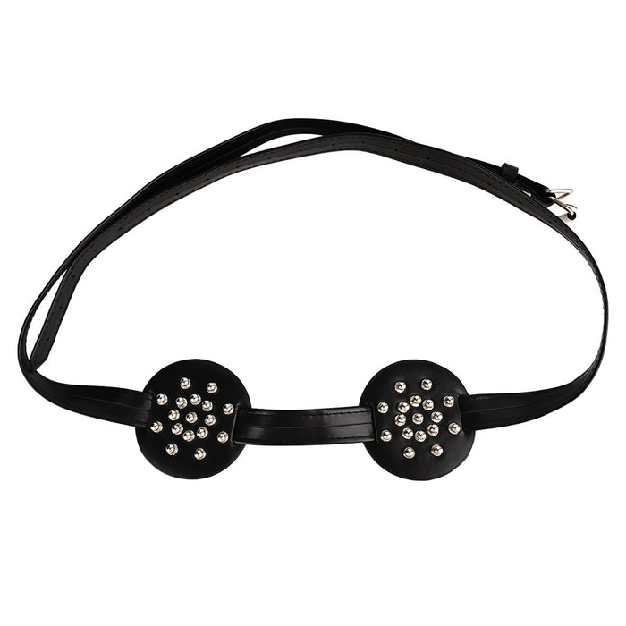 Kiotos - PU-lederen borstenharnasje met ronde noppen-Erotiekvoordeel.nl