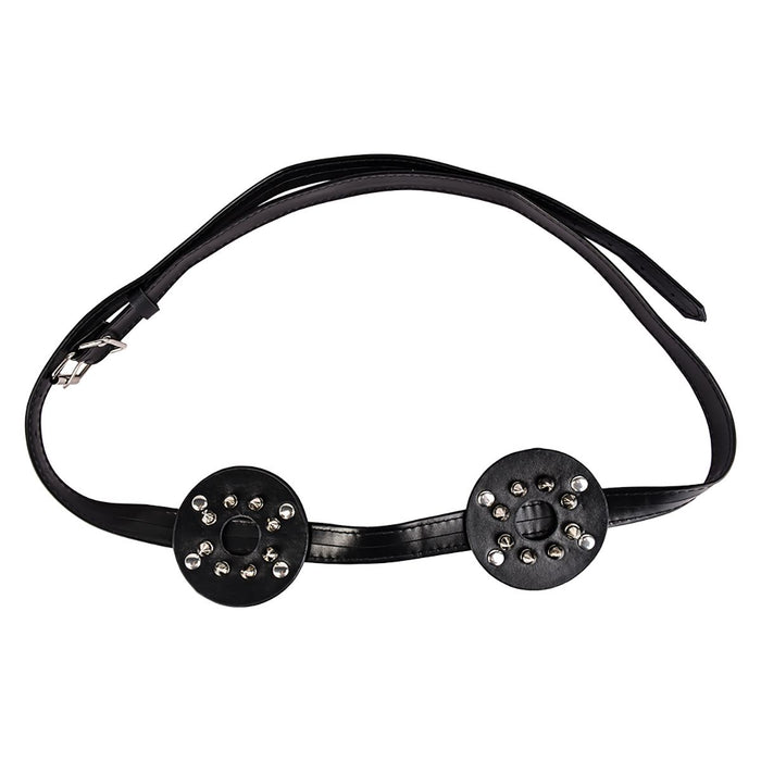 Kiotos - PU-lederen borstenharnasje met open tepels en scherpe spikes-Erotiekvoordeel.nl