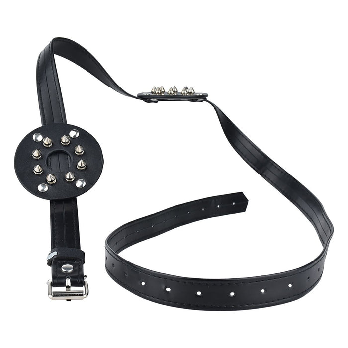 Kiotos - PU-lederen borstenharnasje met open tepels en scherpe spikes-Erotiekvoordeel.nl