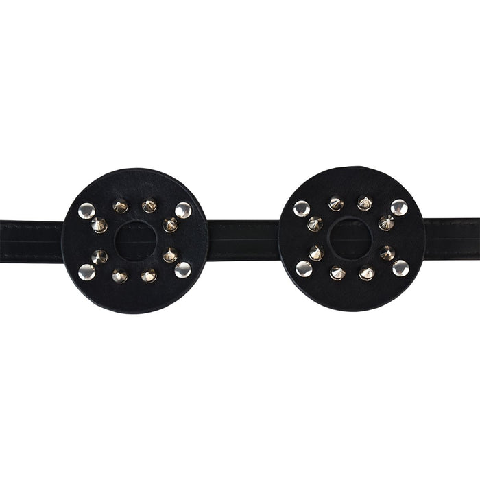 Kiotos - PU-lederen borstenharnasje met open tepels en scherpe spikes-Erotiekvoordeel.nl